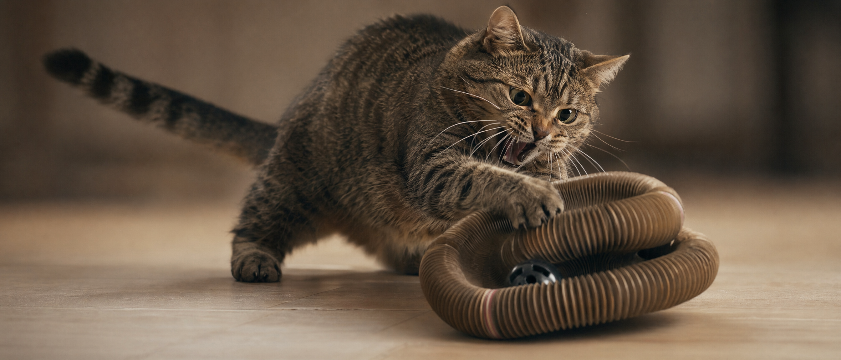 Cat playing with KittyLoop scratch toy